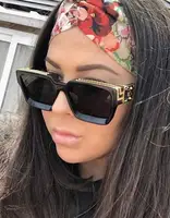 

2020 86229 foreign trade men's hot models sunglasses Europe and America ins fashion model square sunglasses for women