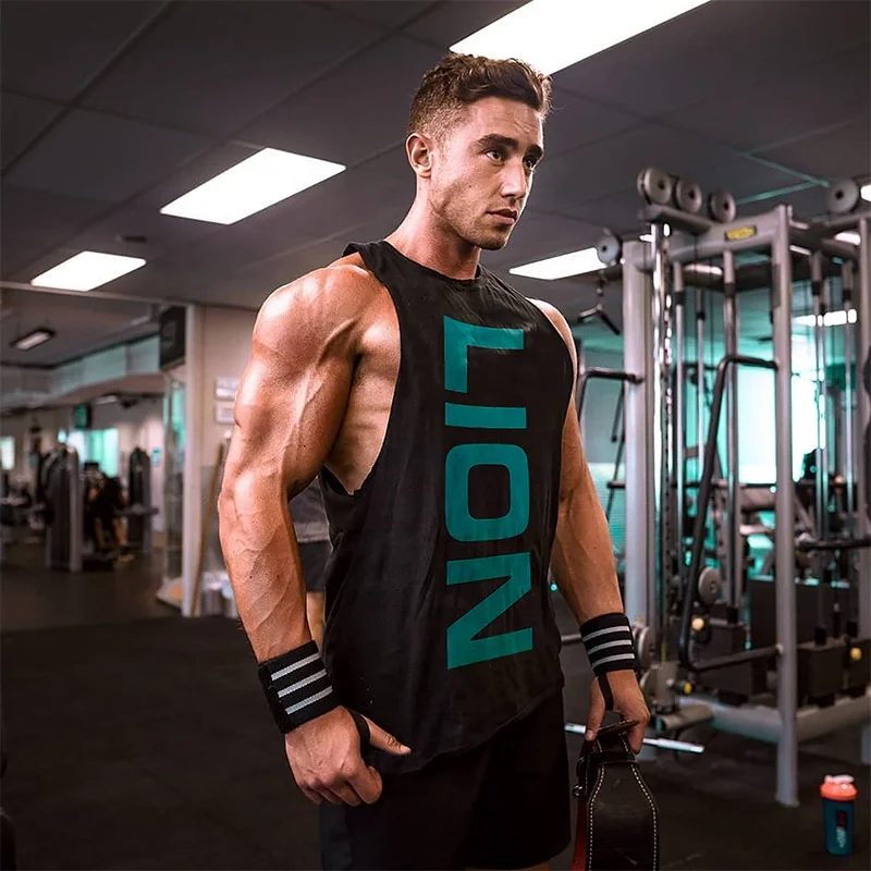 

2020 Bodybuilding Tank Tops men gyms fitness workout cotton sleeveless shirtmale casual stringer singlet men's vest, Customized color