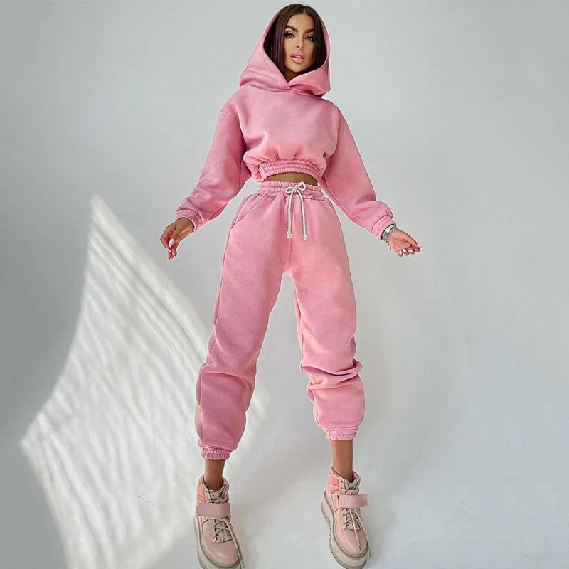 

2022 women clothes women hoodie long sleeve pullover sweater shirt with pants set 2 piece hoodie set