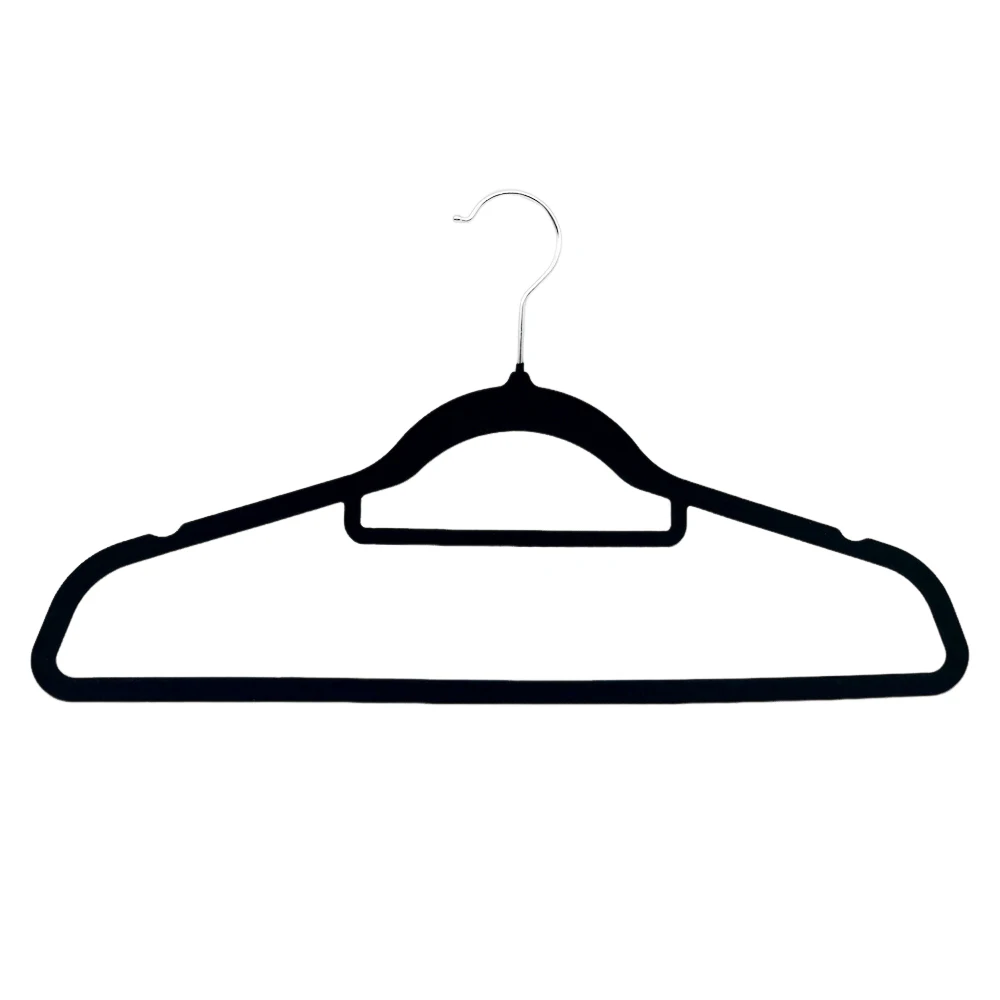 

Custom Premium Basics Slim 100 Pack Heavy Duty Non-Slip Black Velvet Hangers For Suit Coat Clothes Hangers