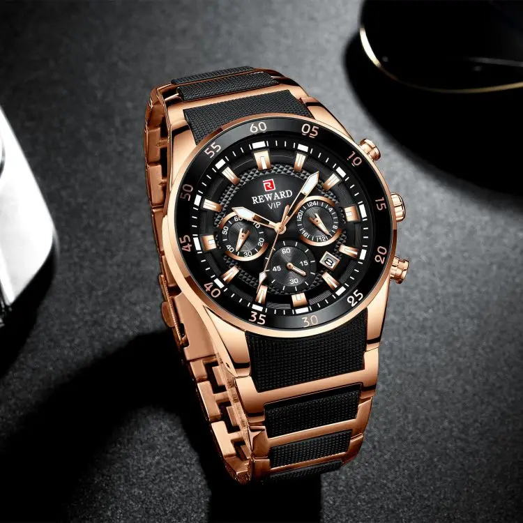 

Reward Factory Wholesale Price Waterproof Wrist Men Watch Silicone Strap Man Watch