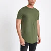 Wholesale custom fitted t shirt bulk o-neck longline curved hemp t shirt