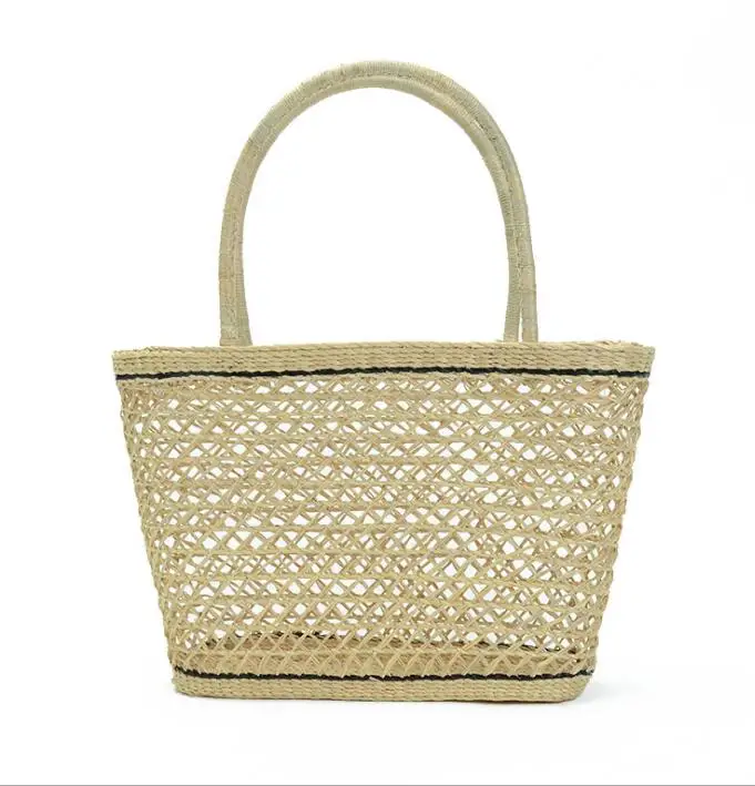 

Custom Straw Bag Large Capacity Women's Handbag Handmade basket bag One Shoulder Casual Beach seagrass bag