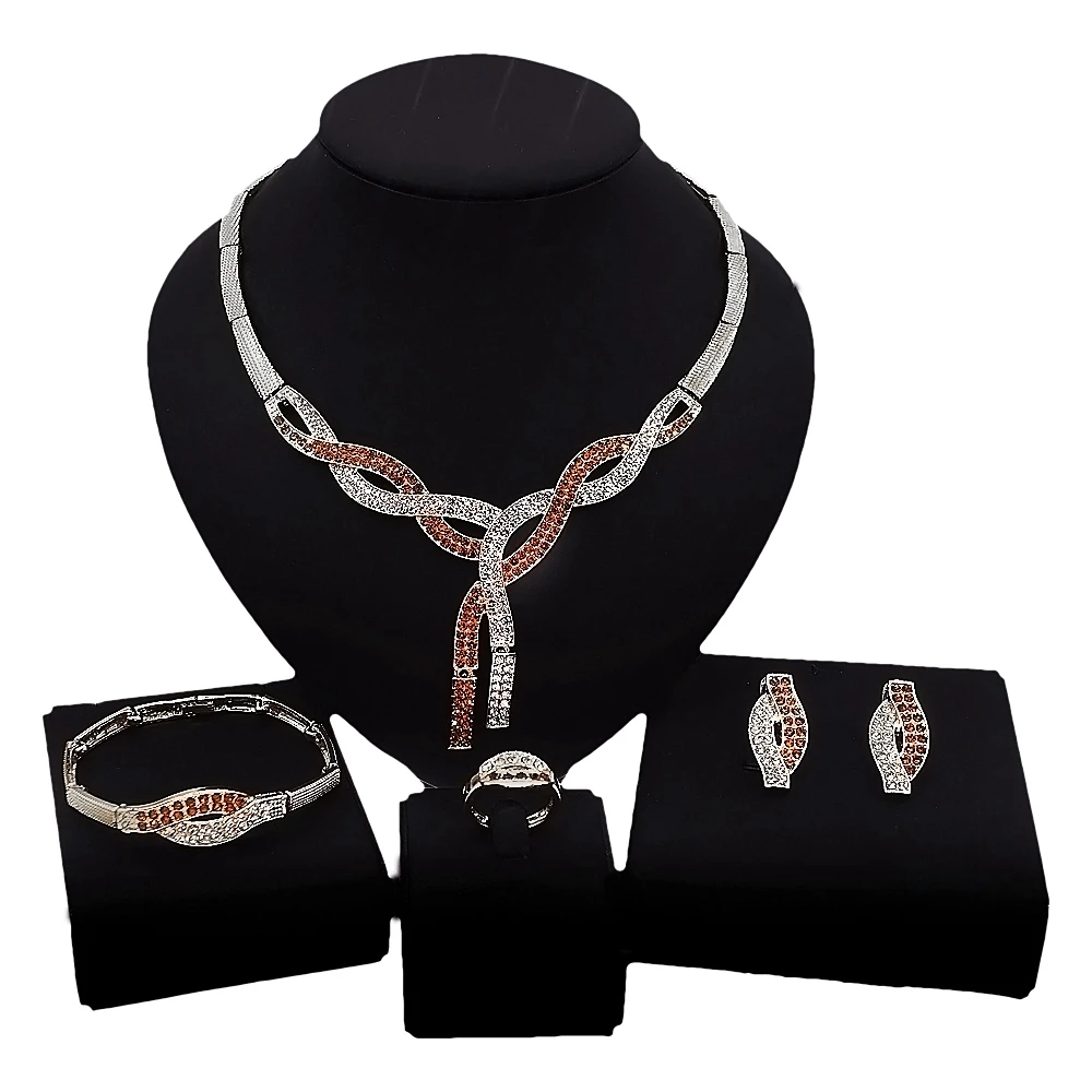 

Yulaili New Jewelry Bridal Jewelry and Fashion Exquisite Girls Party and Necklace Earring Bracelet Ring Wholesale Jewelry Set