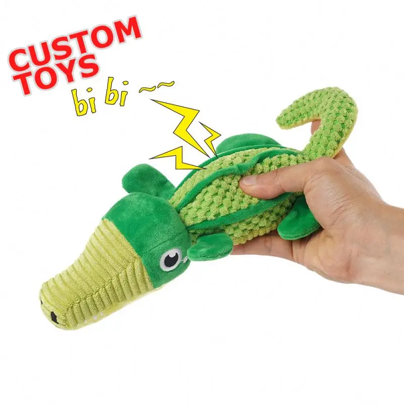 

2023 wholesale crocodile rubber eco friendly durable interactive indestructable squeaky plush pet dog toys