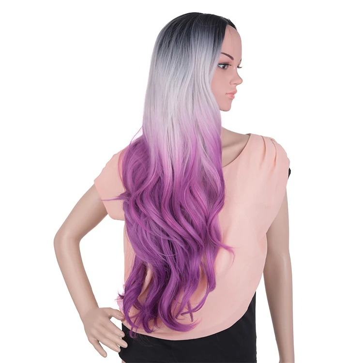 

Fashion Synthetic Hair Wigs For Women Sale Body Wave Wholesale Wig Natural Double Drawn, Pic showed