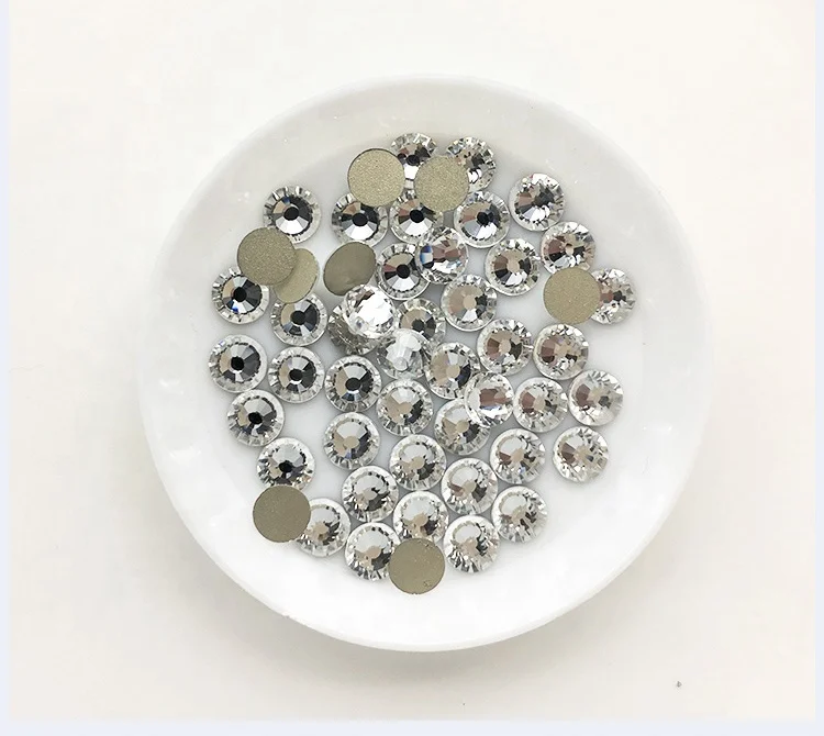 

yantuo crystal bling white clear golden base Flat Back Non Hot Fix Nail diamond shaped nail art Rhinestones