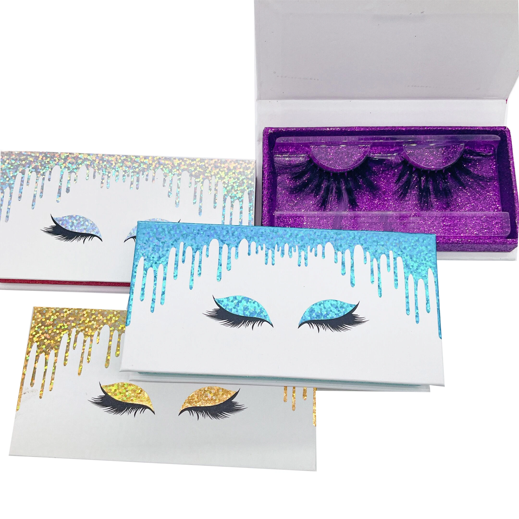 

2021 new arrivals 6d 25mm natural long and thick fluffy mink eyelashes, Black