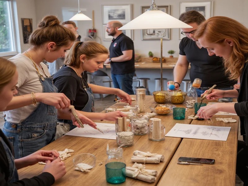 Group crafting session at The Cork and Craft San Diego workshop