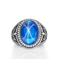 

Fashion Turkey Jewelry Silver 925 Star Sapphire Stone ring