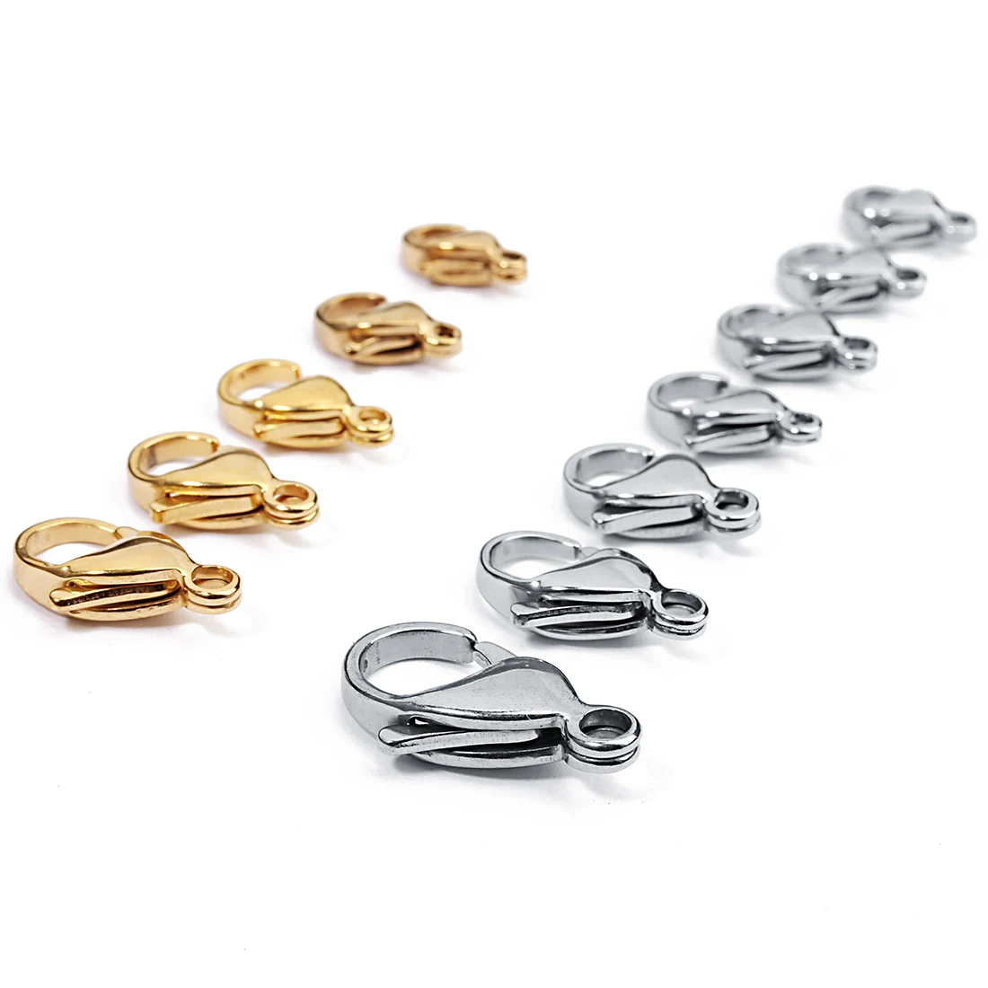 

25Pieces Bracelets Necklace Gold Stainless Steel Connector Lobster Clasps For Jewelry Findings Making