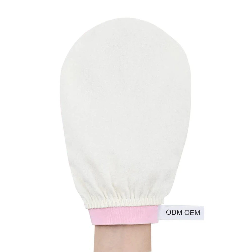 

100% Raw Cocoon Silk Exfoliating Gloves Body Scrub Glove Tan Removal Mitt Fake Tan Remover Bathroom accessories Spa, White