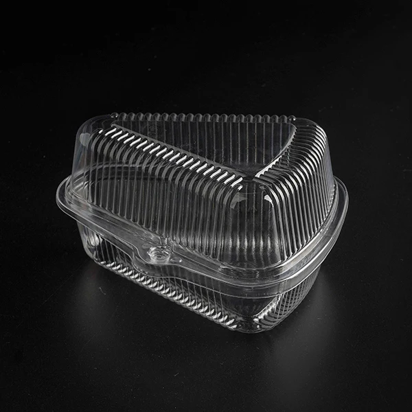 

disposable plastic clear triangle cheese slice box triangle cake container clamshell packaging