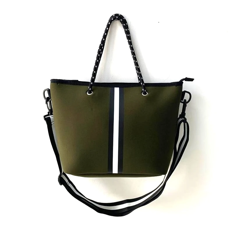 

2020 New Popular Ladies Top Fashion neoprene small tote with pouch, Green