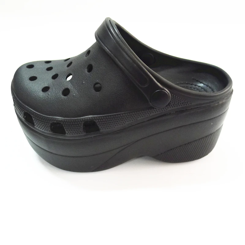 

Outdoor Antil Slip Beach Slippers Ladies Casual Clog Shoe, Black,yellow