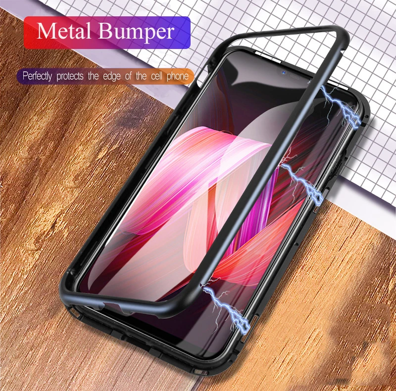 

Magnetic Phone Case For Huawei P30 Pro P30 Lite P 30 Mate 20 Pro P20 Light Glass Back Cover For Hawei Honor 10 Lite Y9 2019 Film