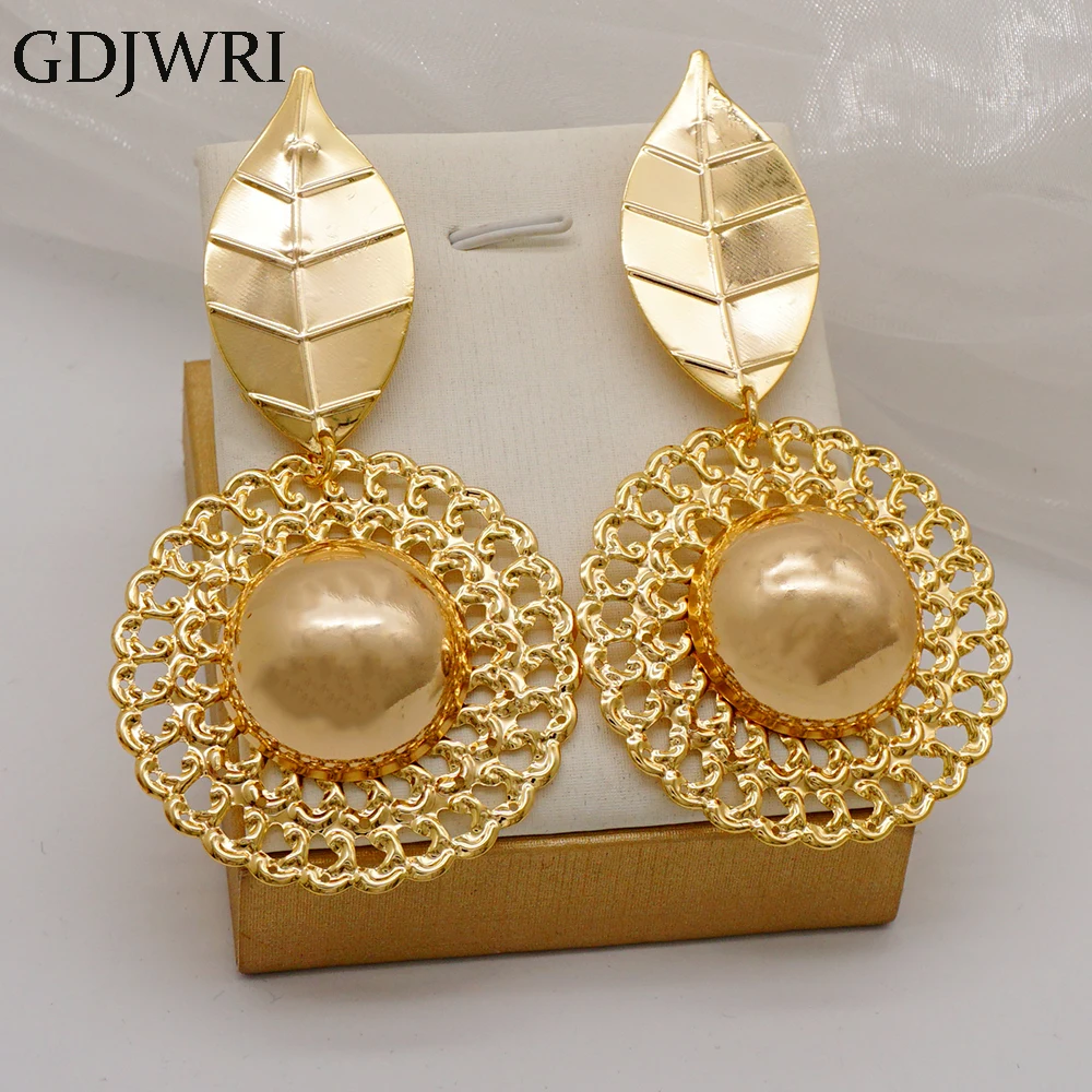 

GDJWRI large gold earrings for women gold plated copper jewelry Z654