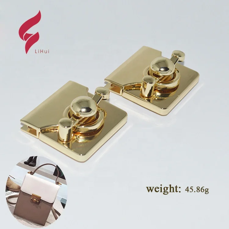 

Custom Square Metal Bag Turn Lock Hardware Gold Handbag Hardware Metal Turn Lock, Nickle ,gold ,gunmetal or as your request