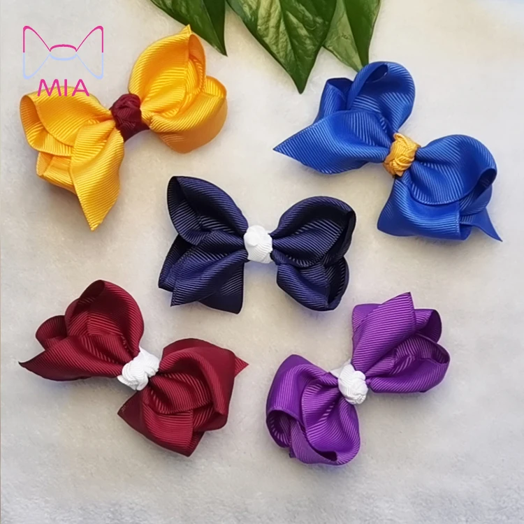 

Free Shipping 3 Inch Baby Girl small ribbon ABC Hair Bow Kids Hairpins Hair Clip For Children Hair Accessories, Picture shows