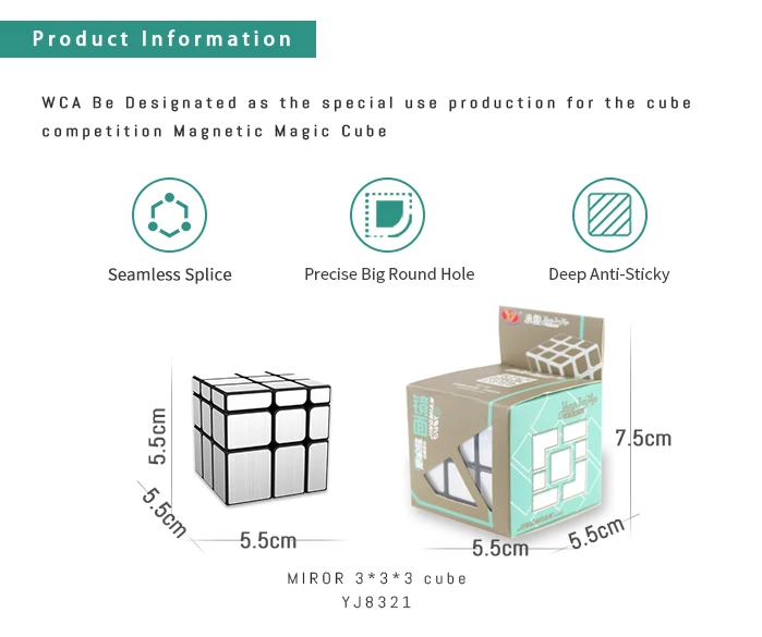 Yongjun Yj Educational Game 3d Puzzle Mirror Sliver Golden Cube Cubos