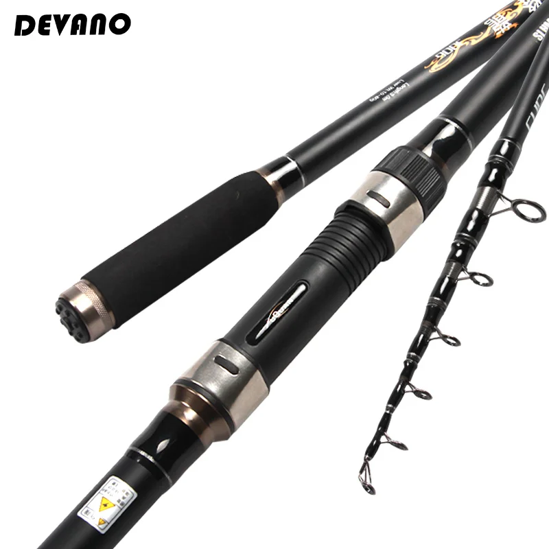 

Devano hot sale low price salt water fishing spinning rod telescopic, Black