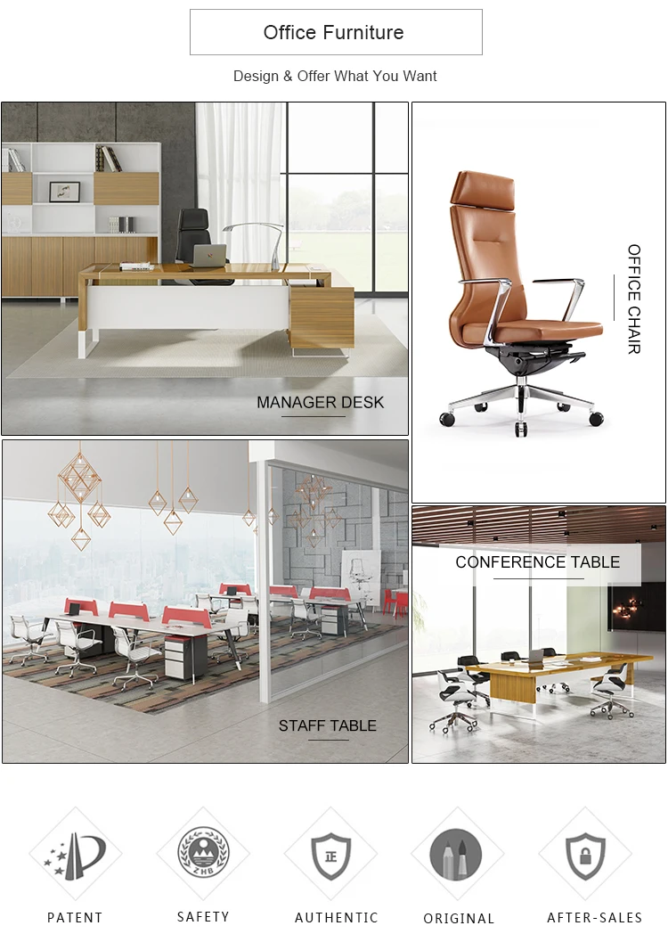 Luxury ceo wooden cover standard size modern executive desk office table design