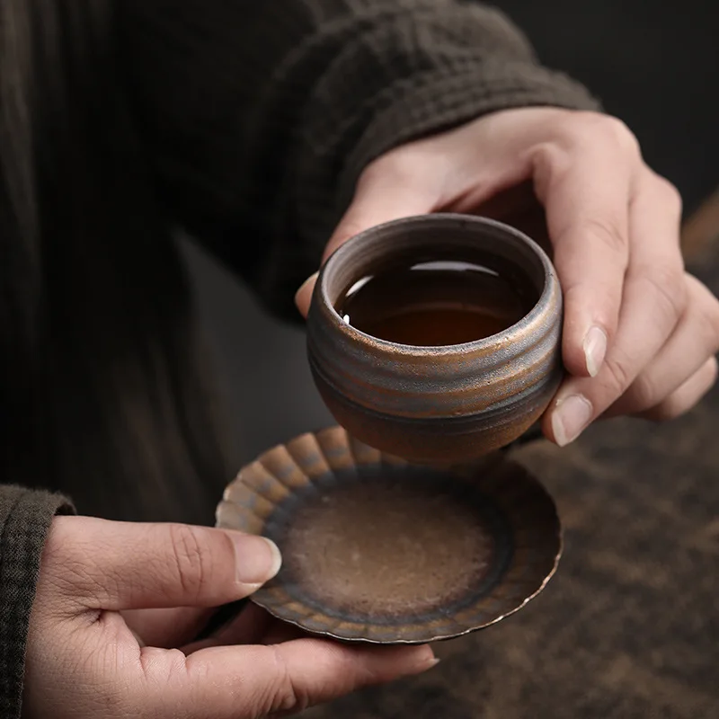 

Japanese Handmade Crude Pottery Espresso Coffee Cup, As picture