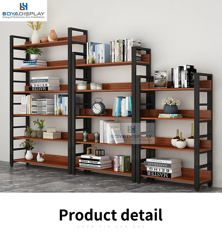 Promotional Price job library wall furniture wooden metal book shelf bookcase cabinet for sale