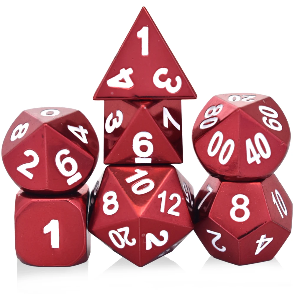 

New Style Design Polyhedron Metal Rpg Dnd Dice 7pcs Set, Customized color