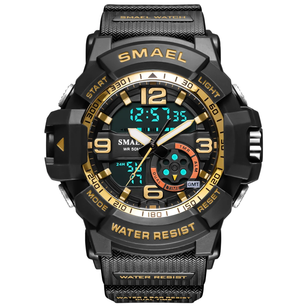 

New Model 8036 Waterproof Chronograph Army Design Sports Watch Digital And Analog Wristwatches, As pictures