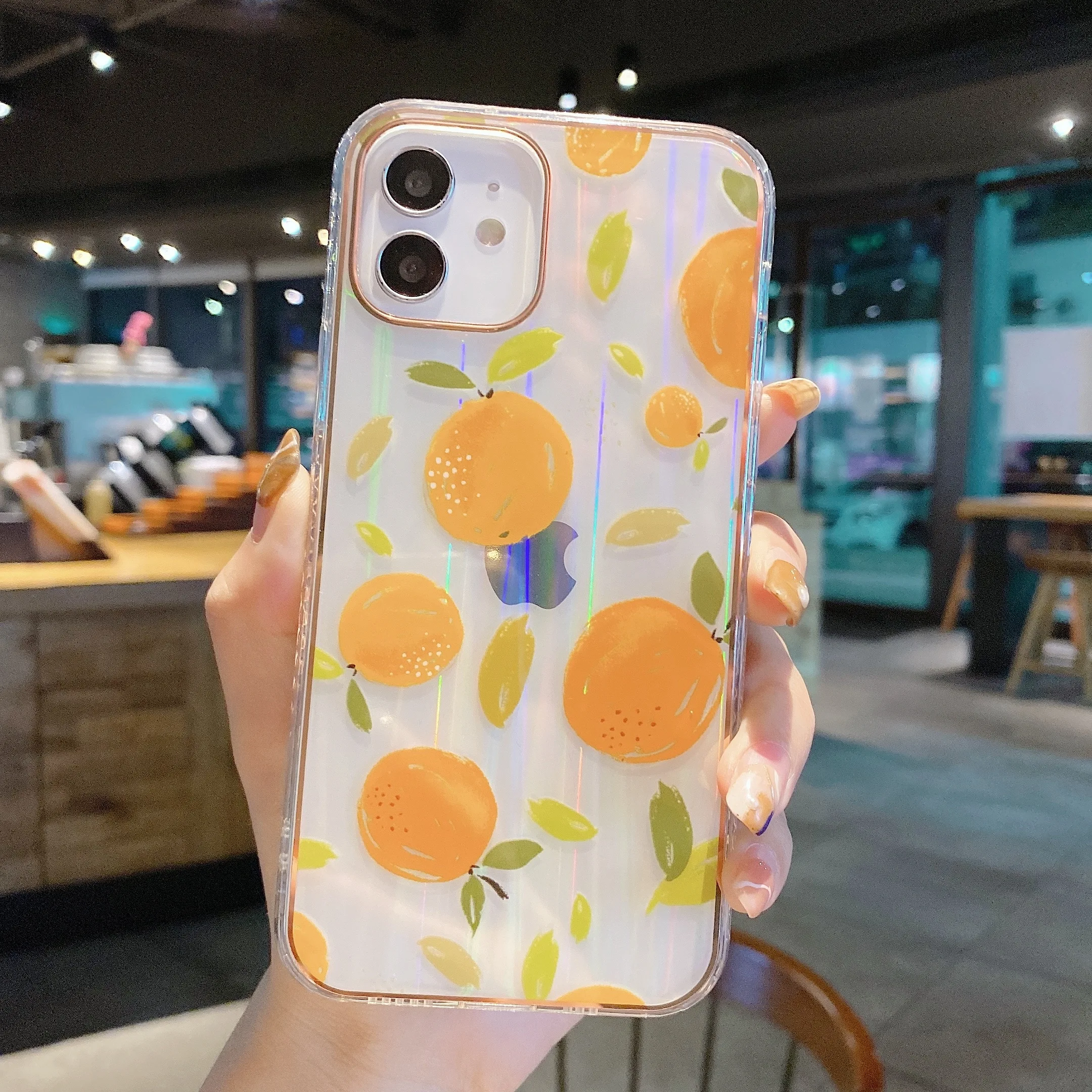 

Electroplated Fresh Flower Grass Straight Edge Dot IMD Phone Cases For iPhone 12 Pro MAX 11 X/XS XR 8 Plus Clean IMD Cover Coque