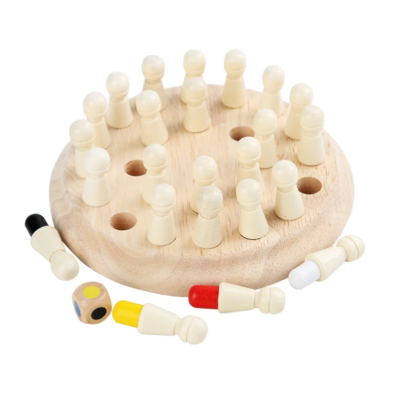 

Parent-child Interactive Educational Intelligent Color Cognitive Brain Teaser Wood Match Stick Memory Chess Games For Kids