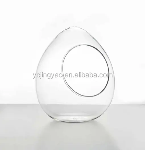 

Handblown Clear Egg Shaped Glass Plant Terrarium