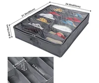 

fabric-made 12 compartments folding breathable under bed shoe storage