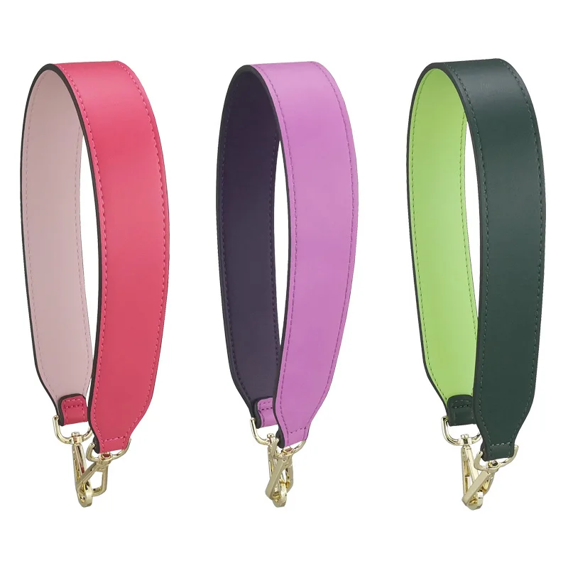 

REWIN Fashion Customizable 4cm Wide 64cm Long Dual Solid Color PU Leather Bag Shoulder Straps for Handbag Handle, 24 colors in stock