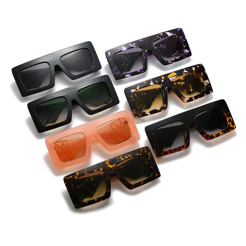 

Fashion Brand Design Trend Printing Square Frame Sunshade Personalized Street Gradient UV400 Oversized Sunglasses for Men Women