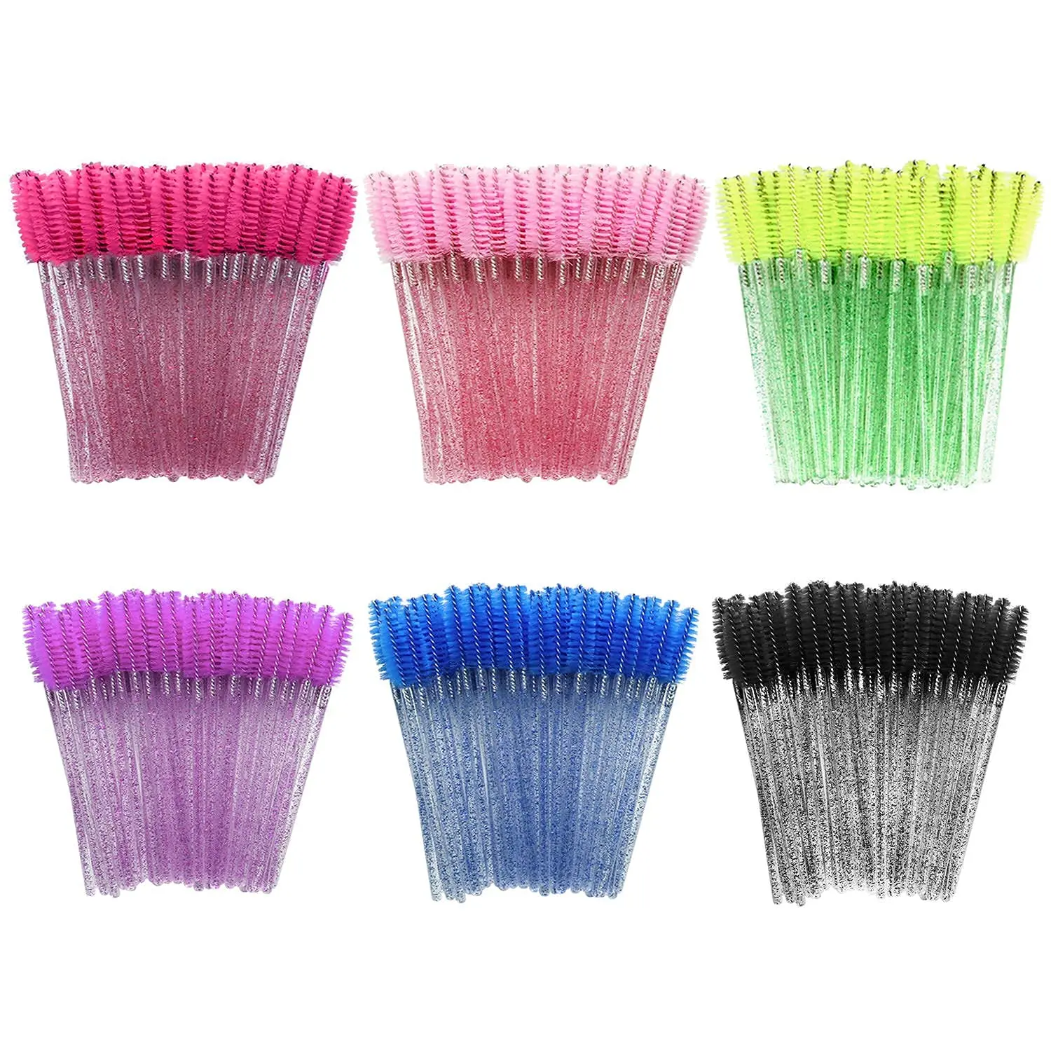 

Disposable Shiny Eyelash Applicator Wands Curler Brush Set Mascara Eyebrow Comb Wands Spoolies Brush, Red,pink,purple,blue,yellow