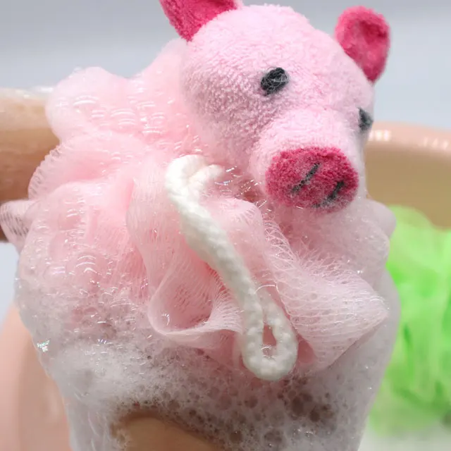 

Wholesale Custom Colorful Animal Bath Sponge Exfoliating Bath Loofah Ball, Customized color
