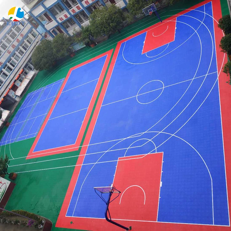 

mat tiles Linghan sports high quality flooring outdoor floor plastic outdoor basketball court floor, 12 colors