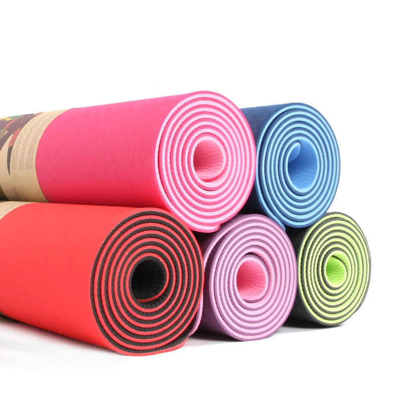 

High quality 6mm thickness double color Customized TPE Yoga Mat