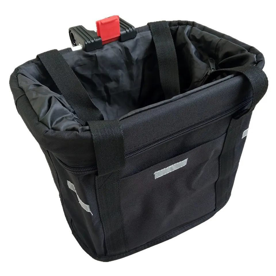 

Bike Front Basket Durable Portable Foldable Cloth Pet Carrier Basket Bag Black Bicycle Basket, 1pc/opp bag, 20pc/carton