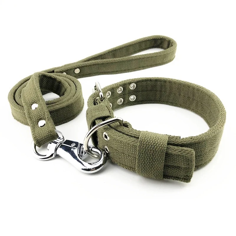 

Wholesale High Quality Pet Dog Cat Pull Straps Cotton Dog Collar Leash Harness, Blue, black, coffee, army green