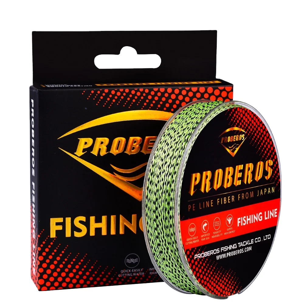 

100M Multicolour PE Braided Wire 9Strands Nylon Multifilament Japanese Fishing Line Processing Super Strong 6-100LB Max Tension, Green