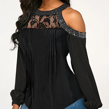 

Apparel Summer Blusas Off Shoulder Ladies Elegant black Lace Woman Blouse Tops