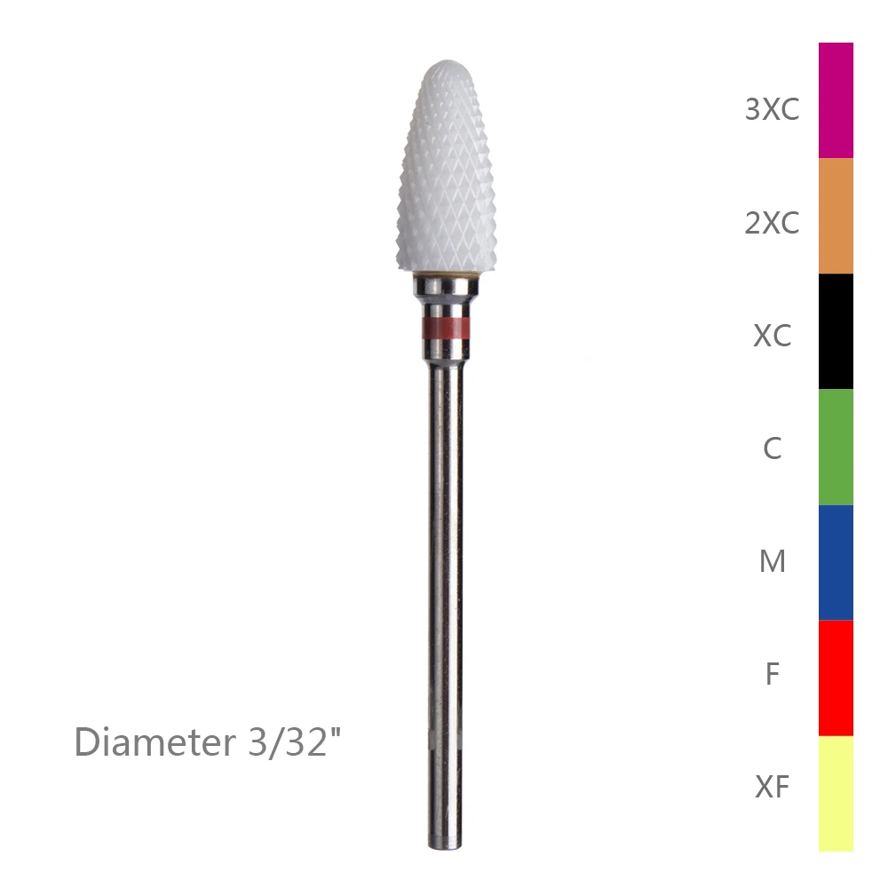 

large barrel bit ceramic nail drill bit tool for dairy nail machine, White,black,blue,pink