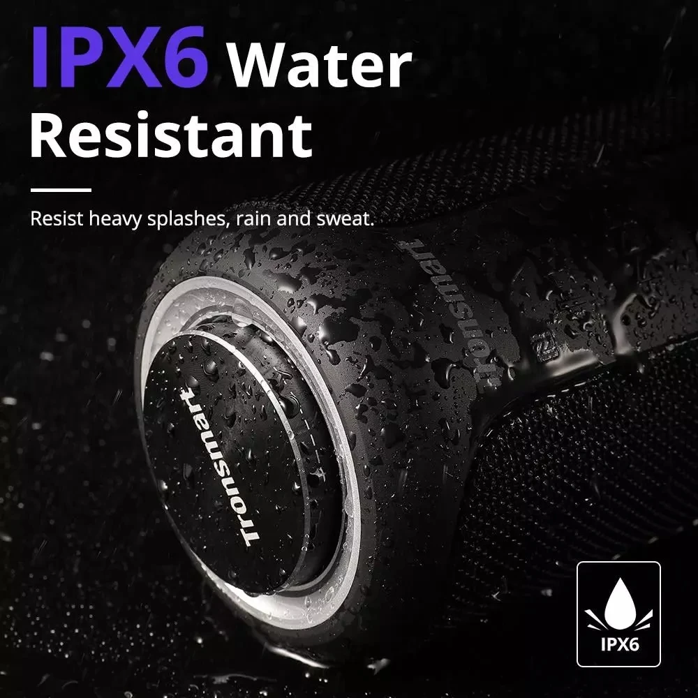For Tronsmart T6 Plus Portable BT Speaker 40W Portable Speaker Column Deep Bass IPX6 Waterproof Power Bank - ANKUX.COM