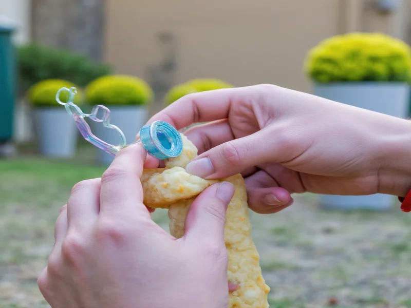 Homemade bubble wand made from cookie cutters and straws