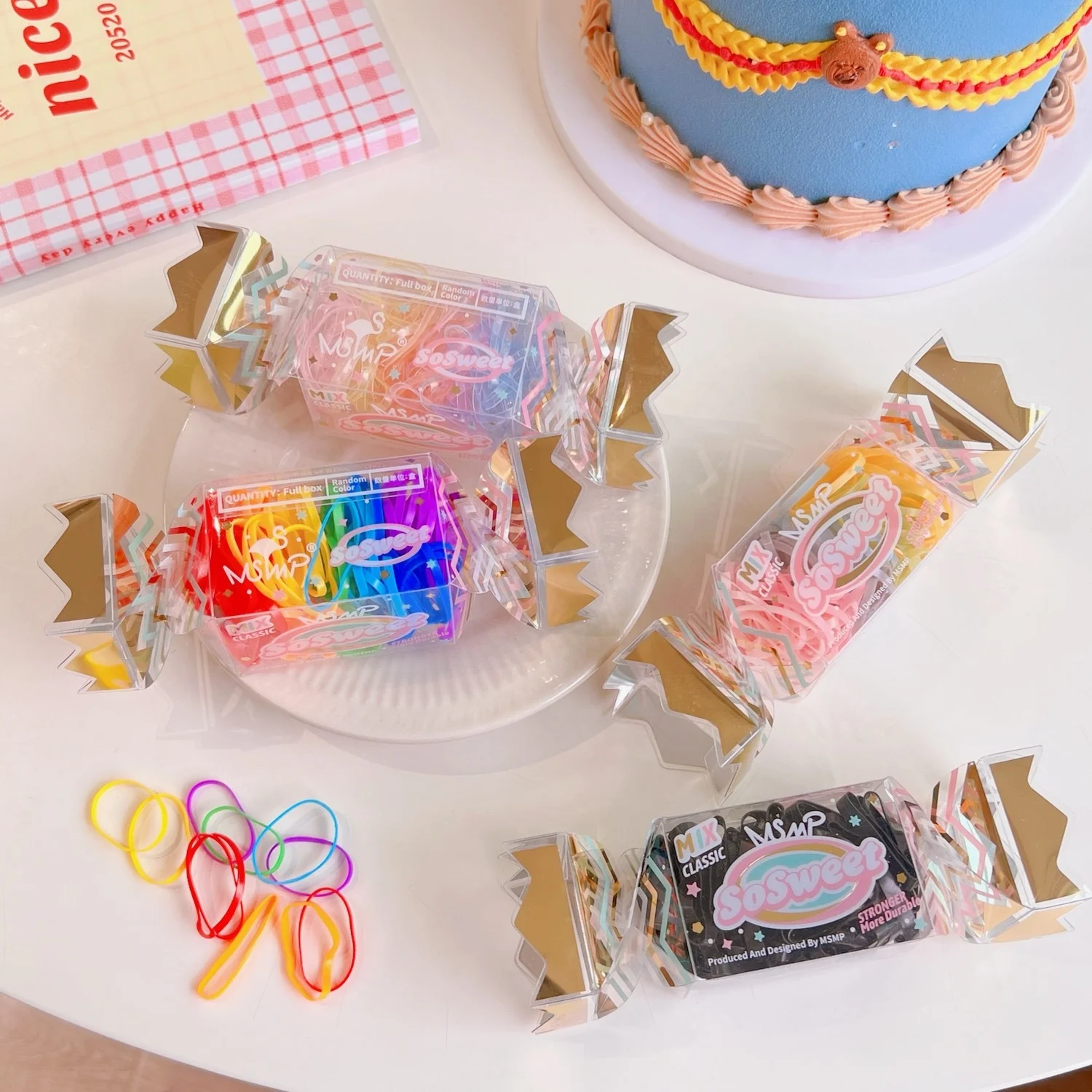 

Korean kids rubber bands sweet candy colorful high elastic hair accessories