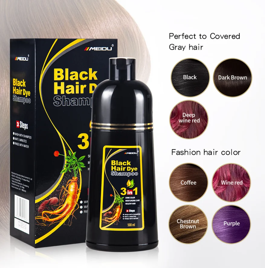 Herbal Wholesale OEM Dark Brown Hair Color Shampoo