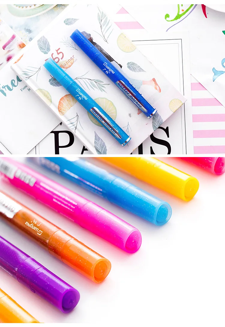 12 Colors Water Based Paint Marker Acrylic Ink Click Valve Action